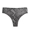 Skims Fits Everybody Snakeskin Print Cheeky Briefs In Gray