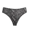 Skims Fits Everybody Snakeskin Print Cheeky Briefs In Gray
