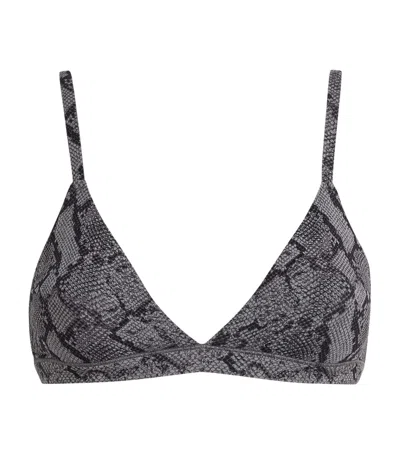 Skims Fits Everybody Snakeskin Print Triangle Bralette In Animal Print