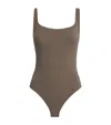 Skims Fits Everybody Square Neck Bodysuit In Brown