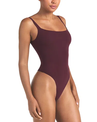 Skims Fits Everybody Square Neck Bodysuit In Purple