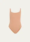 Skims Fits Everybody Square-neck Bodysuit In Sienna