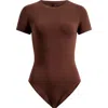 Skims Fits Everybody T-shirt Bodysuit In Cocoa