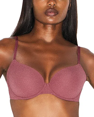 Skims Fits Everybody T Shirt Bra In Burgundy