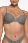 Skims Fits Everybody T-shirt Bra In Gunmetal