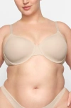 Skims Fits Everybody Push Up Demi Bra In Mica In Sand