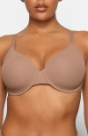 Skims Fits Everybody Underwire T-shirt Bra In Brown