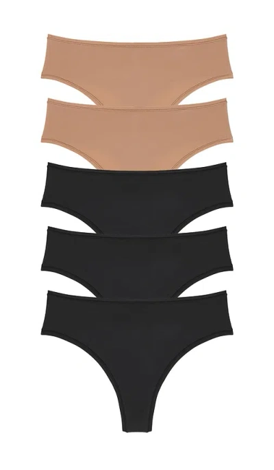 Skims Fits Everybody Thong 5 Pack In Black