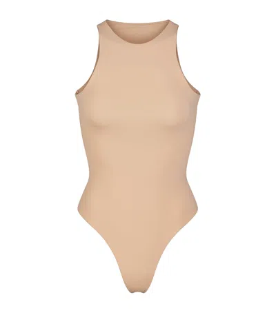 Skims Fits Everybody Thong Bodysuit In Beige