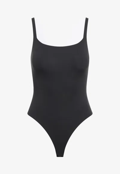Skims Fits Everybody Thong Bodysuit In Black