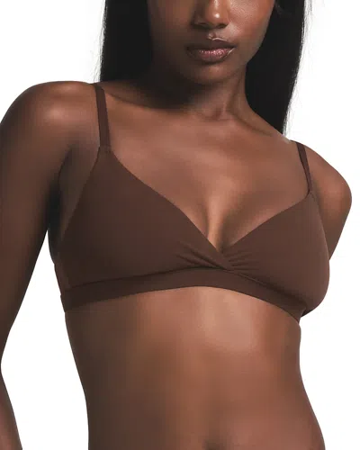 Skims Fits Everybody Triangle Bra In Brown