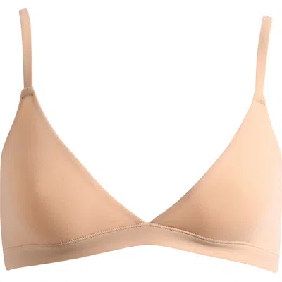 Skims Fits Everybody Triangle Bralette In Brown