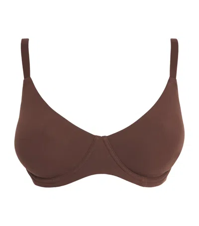 Skims Fits Everybody Unlined Demi Bra In Brown