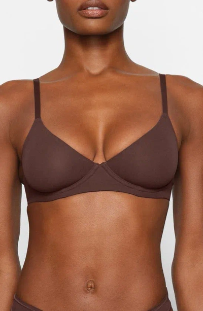 Skims Fits Everybody Unlined Underwire Demi Bra In Cocoa