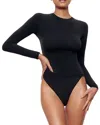 Skims Fits Everybody Long Sleeve T Shirt Top Shirt In Onyx