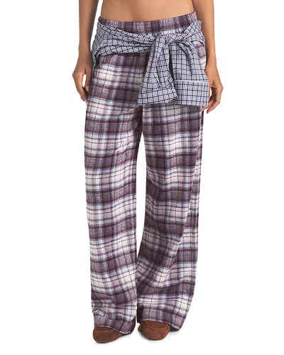 Skims Flannel Oversized Pants In Multi