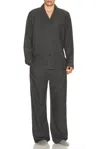 Skims Flannel Pajama Set In Black