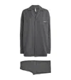 Skims Flannel Pinstripe Long-sleeve Pyjama Set In Gray