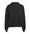 Skims Black Cotton Fleece Classic Hoodie In Black