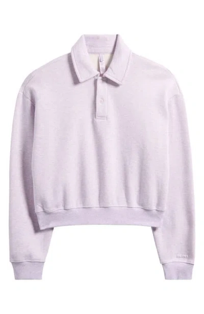 Skims Fleece Henley Sweatshirt In Purple