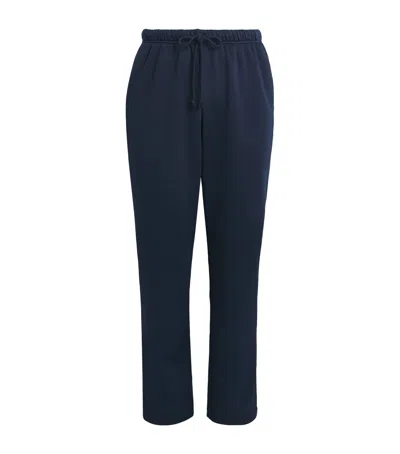 Skims Fleece Lounge Classic Straight Sweatpants In Navy