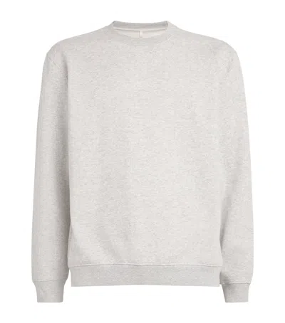 Skims Fleece Lounge Crew-neck Sweatshirt In Grey