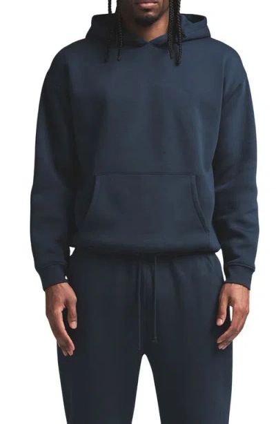 Skims Fleece Lounge Relaxed Hoodie In Navy