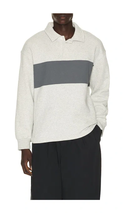 Skims Fleece Lounge Rugby Polo In Red
