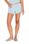 Skims Foldover Cotton Blend Jersey Shorts In Blue