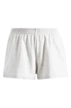 Skims Foldover Cotton Blend Jersey Shorts In Light Heather Grey