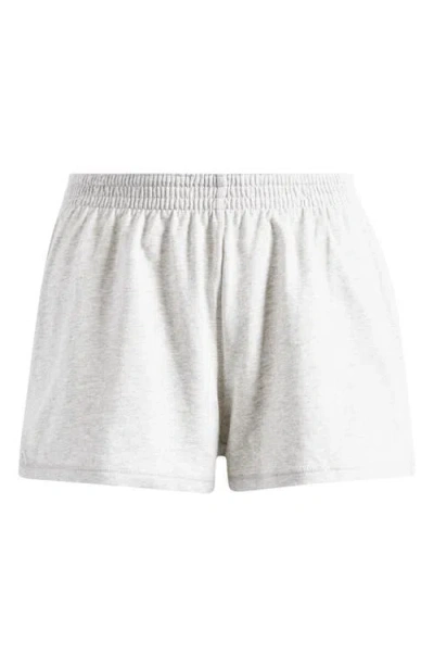 Skims Foldover Cotton Blend Jersey Shorts In Light Heather Grey