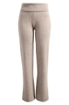 Skims Knit Foldover Sweatpants In Brown