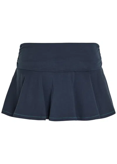 Skims Foldover Stretch-modal Mini Skort In Blue