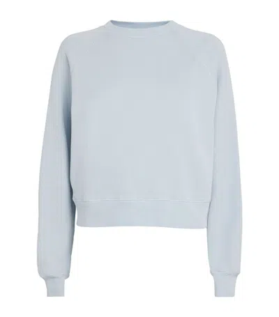 Skims French Terry Cropped Sweatshirt In Blue