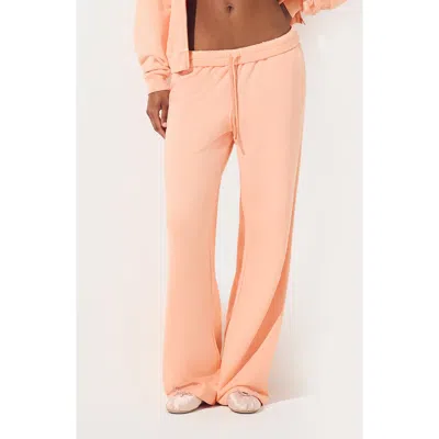 Skims French Terry Low Rise Straight Leg Pants In Pink
