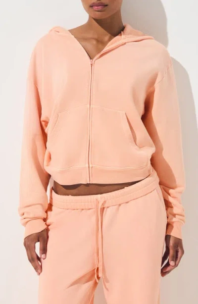 Skims French Terry Zip Hoodie In Orange