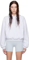 Skims Gray Cotton Fleece Classic Hoodie In Light Heather Grey