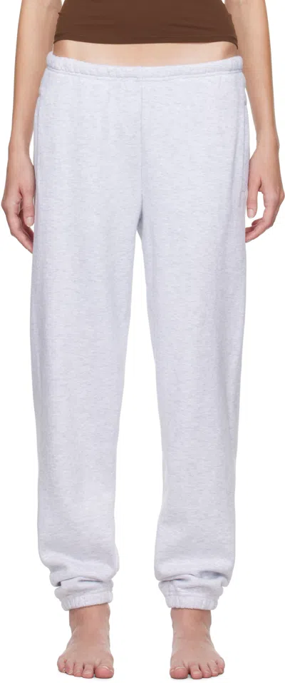 SKIMS GRAY COTTON FLEECE CLASSIC JOGGER LOUNGE PANTS