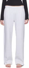 Skims Cotton Blend Fleece Straight Leg Sweatpants In Light Heather Gray