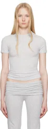 Skims Gray Cotton Jersey T-shirt