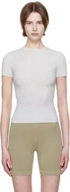 Skims Gray Cotton Jersey T-shirt In Light Heather Grey