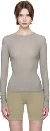 SKIMS grey FITS EVERYBODY LONG SLEEVE T-SHIRT