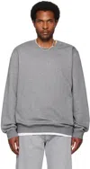 Skims Gray Fleece Lounge Crewneck Sweatshirt In Dark Heather Grey