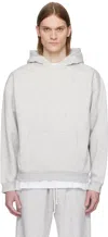 Skims Gray Fleece Lounge Relaxed Hoodie In Light Heather Grey