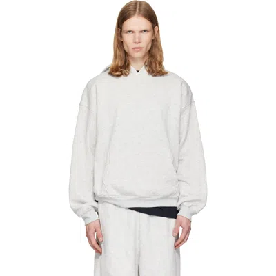 Skims Gray Fleece Lounge Relaxed Hoodie In Light Heather Grey