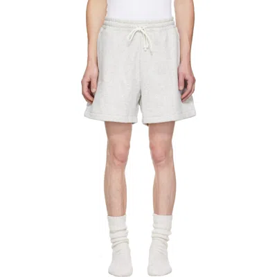 Skims Gray Fleece Lounge Relaxed Shorts In Light Heather Grey