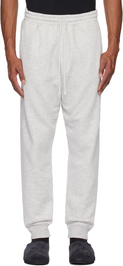 Skims Gray Fleece Lounge Tapered Sweatpants In Light Hthr Grey