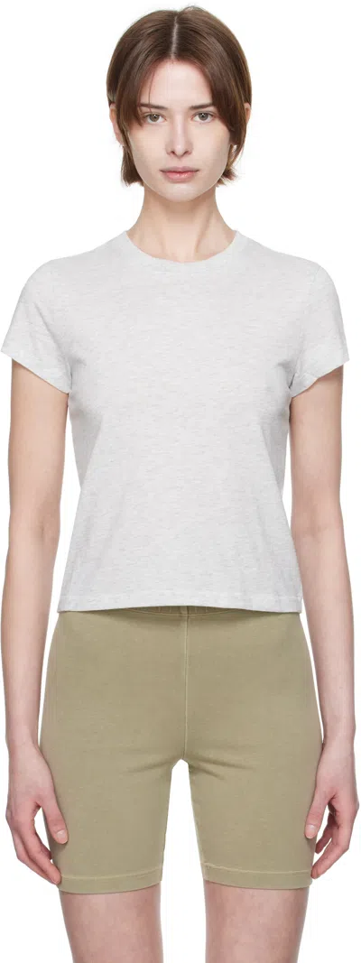 Skims Gray Relaxed Tees Shrunken T-shirt In Light Heather Grey
