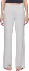 SKIMS GRAY SKIMS SLEEP STRAIGHT LEG PYJAMA PANTS