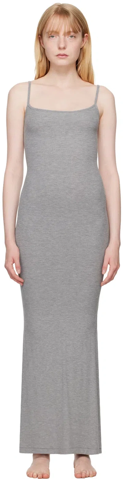 Skims ‘soft Lounge' Long Slip Dress In Grey
